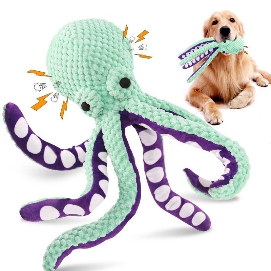 Squeaky Octopus Plush Dog Toy  - Indestructible Dog Chew Toy review and price