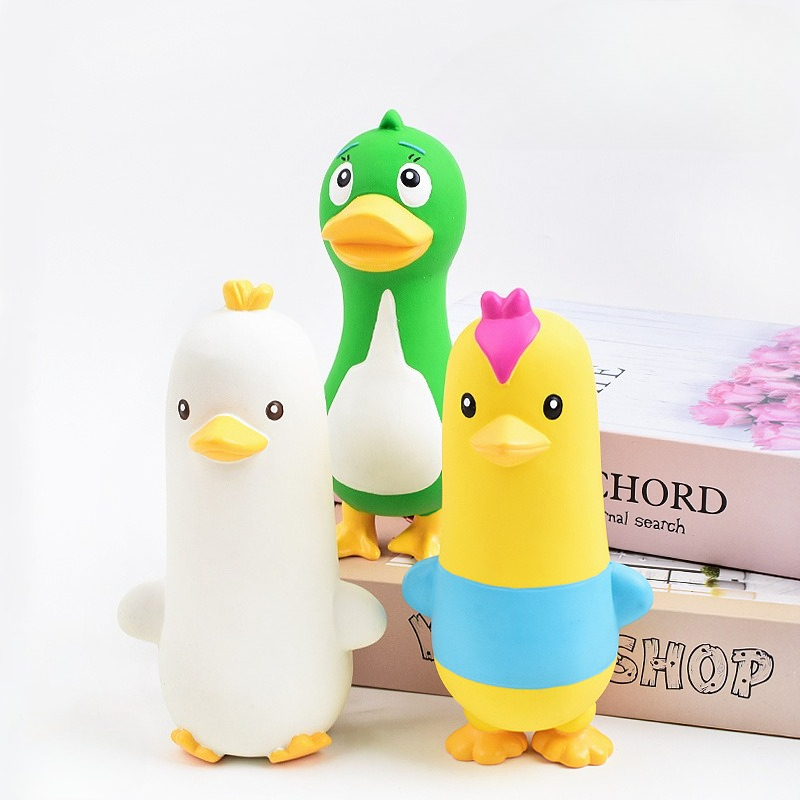 Squeaky Latex Chicken Duck Goo - Interactive Squeaky Plush Dog Toy review and price