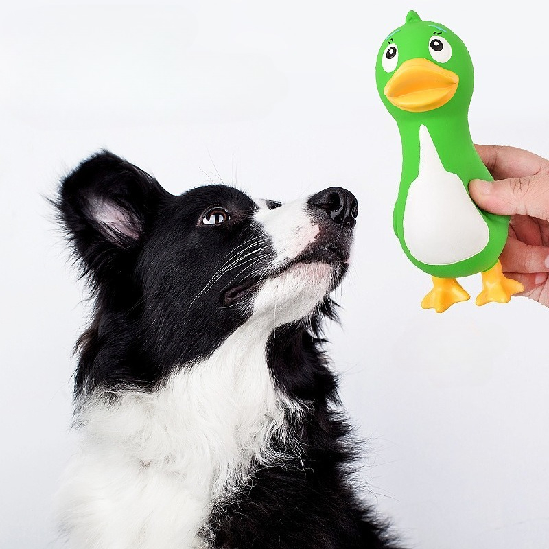 Squeaky Latex Chicken Duck Goo - Interactive Squeaky Plush Dog Toy review and price