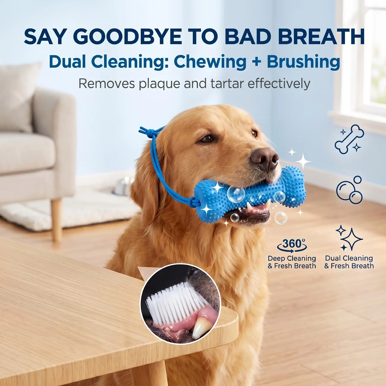 Reusable Dog Chew Toy Rubber B - Teeth Cleaning Dog Chew Bone review and price