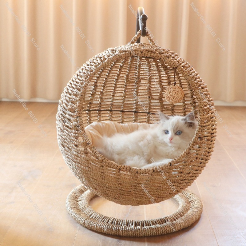 Rattan Cat Hanging Basket Bed  - Pet Beds review and price