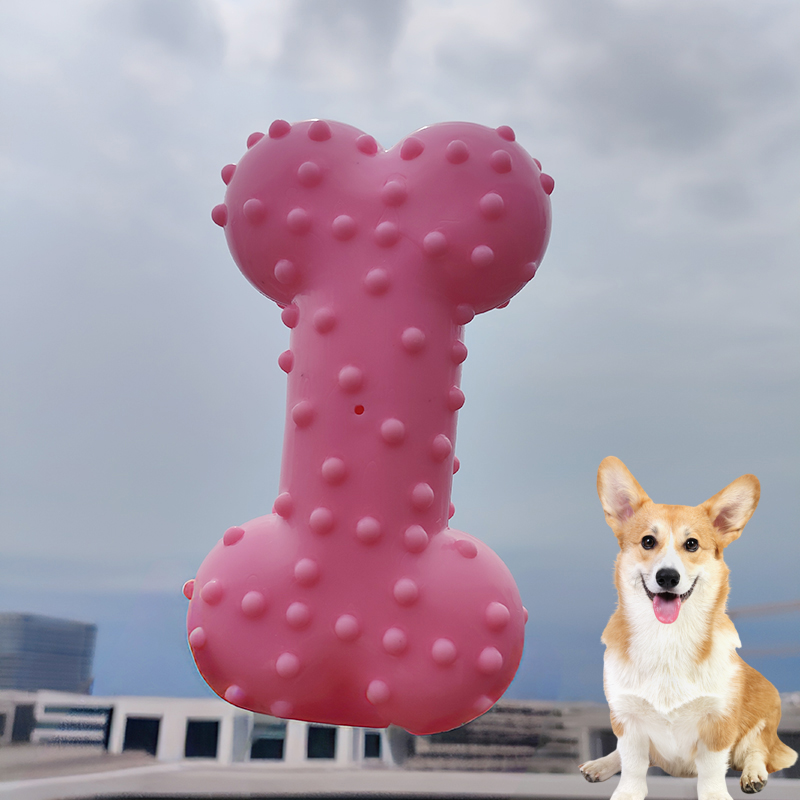 Dog Toy Rubber Sound Making Ch - Teeth Cleaning Dog Chew Bone review and price