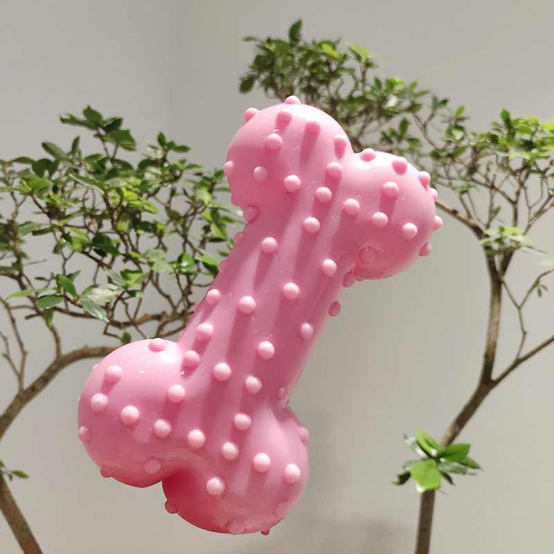 Dog Toy Rubber Sound Making Ch - Teeth Cleaning Dog Chew Bone review and price